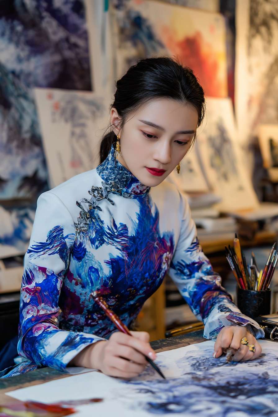 基于您的主题和意象描述，我为您设计了一幅融合水墨渲染与剪纸艺术的海报方案，具体构思如下： --ar 2:3 --v 7 --stylize 100 --fast --no 水印