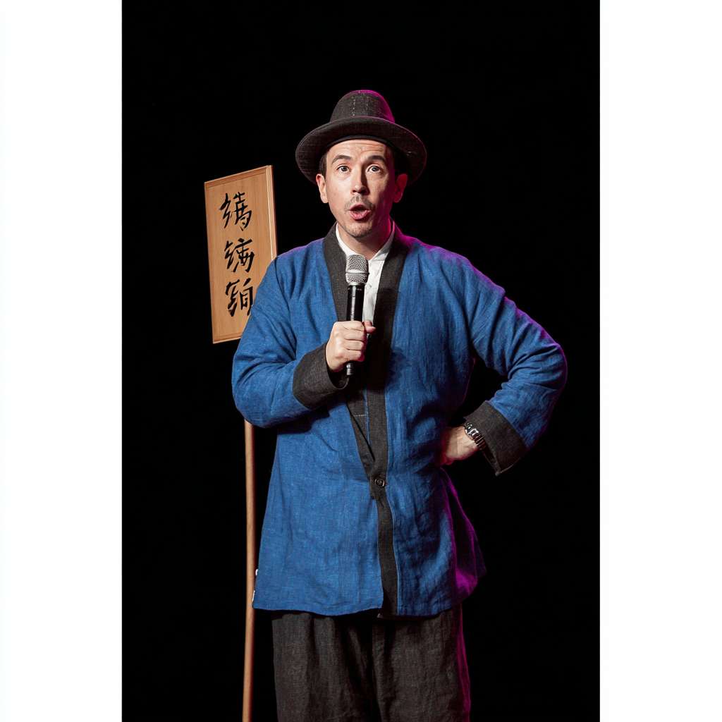 https://img-xpc-mj0.xpccdn.com/prod/upload/6e1f9e4c-dae4-43de-88af-7c5f3e5746cf/nyAgSfchlC.png~tplv-5yakomv5zn-auto-v1%3A1024%3A0%3Aq75.jpg 站在舞台上，左手拿着麦克风 --ar 1:1 --v 7 --stylize 100 --fast --iw 1 --no 水印