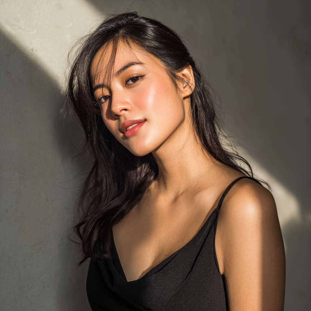 Asian beauty, fine skin, sexy, high resolution, professional photograph --ar 1:1 --v 7 --stylize 100 --fast
