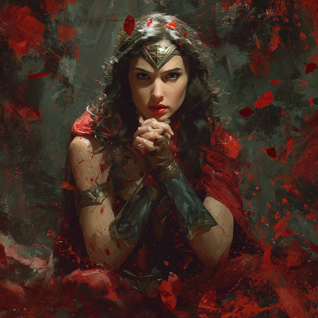 神奇女侠被洗脑控制 --ar 1:1 --v 7 --stylize 100 --fast --no 水印