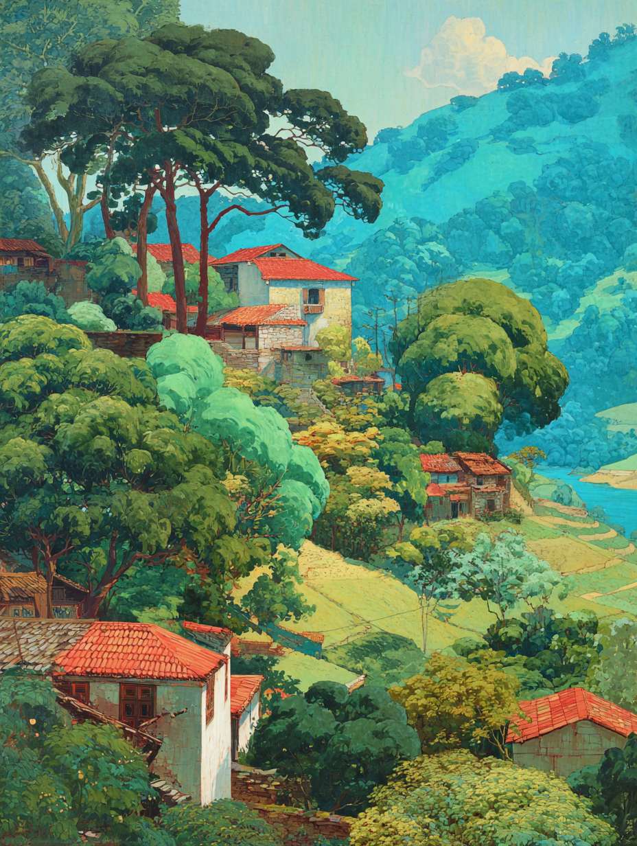 山水背景图 --ar 3:4 --v 7 --stylize 100 --fast --no 水印