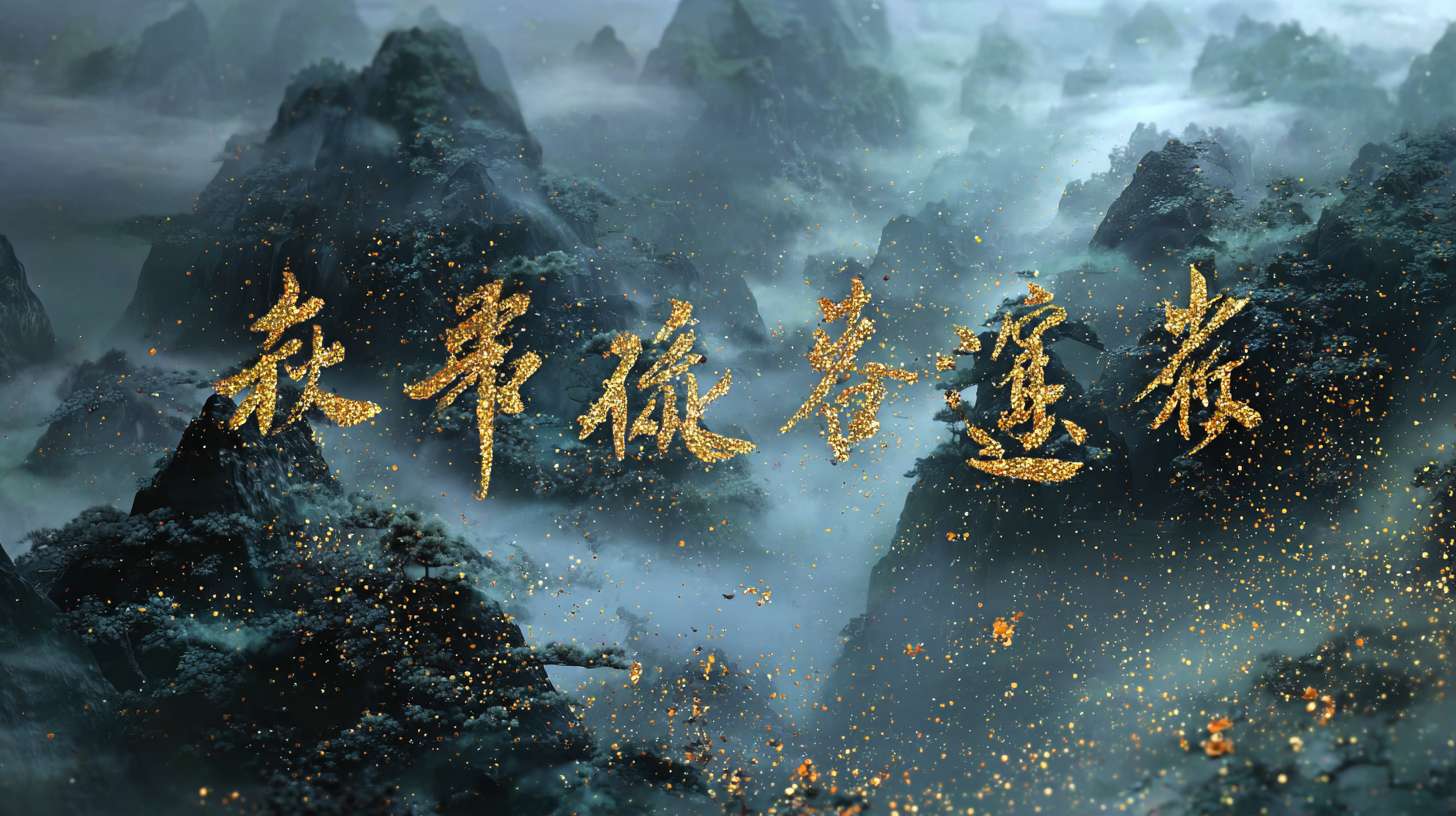 AI画面关键词:
holographic title display, 5d ethereal light, the Chinese characters "登鹳雀楼" made of golden light particles, floating in a misty Chinese ink painting landscape of mountains and clouds, cinematic, ultra detailed, 8k --ar 16:9 --v 7 --style raw --stylize 100 --fast --no 水印