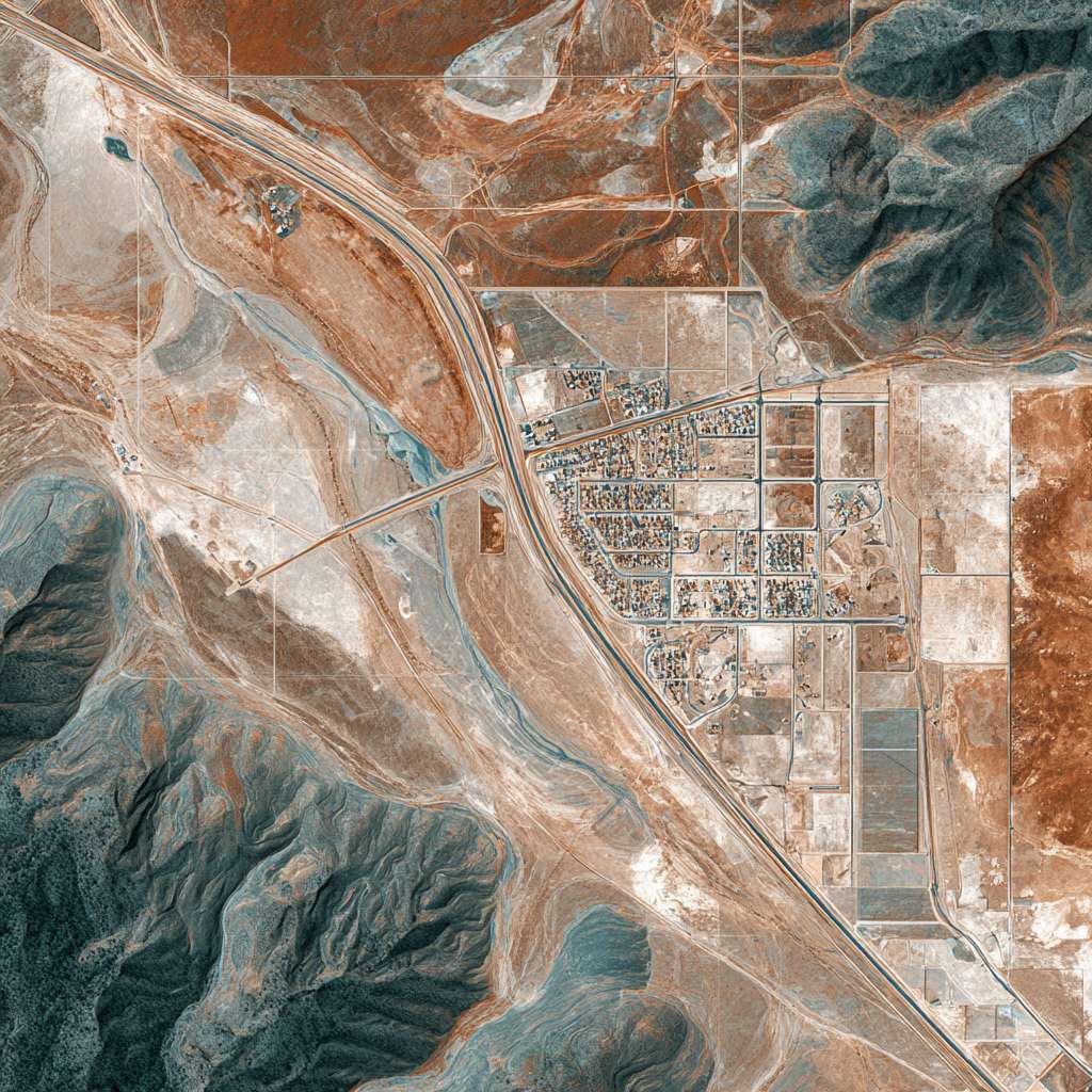 按照卫星图片的地形、道路、建筑布局，绘制一张三维效果图 --ar 1:1 --v 7 --stylize 100 --fast --no 水印