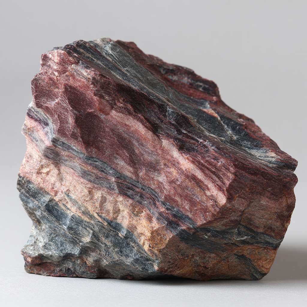 岩石切面，纹理清晰，富有色彩，要求逼真，有拍摄风格 --ar 1:1 --v 7 --stylize 100 --fast --no 水印