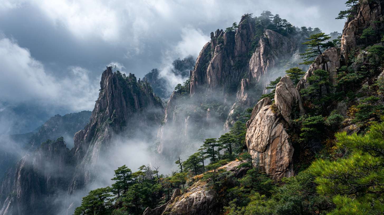 生成一条巨鲲，浮在崇山之上，云雾缭绕之间若隐若现，有巨物之感，要现实感，真实场景，视角为从下向上仰视的视角，看到的是鲲的肚皮角度，非常震撼 --ar 16:9 --v 7 --stylize 100 --fast --no 水印
