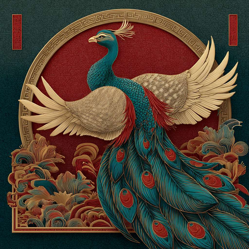 我现在在设计一款pfp头像 我的主题是精卫鸟形象 我希望是和文物结合的效果 --ar 1:1 --v 7 --stylize 100 --fast --no 水印