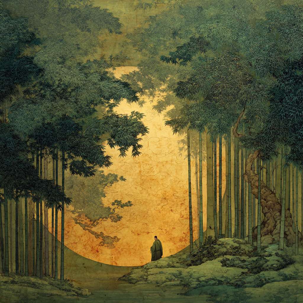 竹林深处 --ar 1:1 --v 7 --stylize 100 --fast --no 水印
