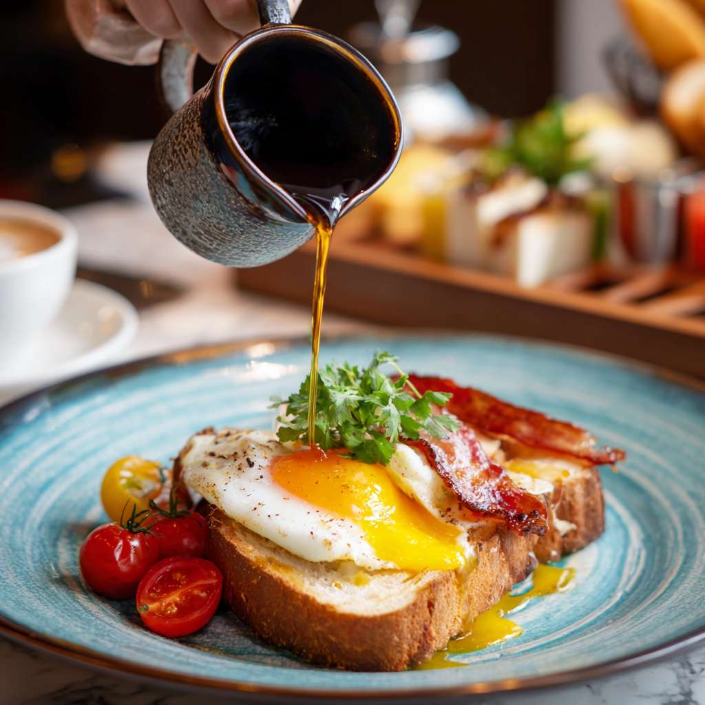 酒店餐厅真实早餐宣传图片 --ar 1:1 --v 7 --stylize 100 --fast --no 水印