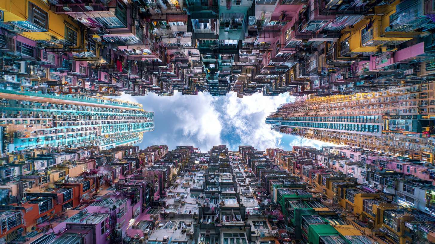 周围是城市的全景，中间一个和楼房一样大的LED屏幕立在画面中间 --ar 16:9 --v 7 --stylize 100 --fast --no 水印
