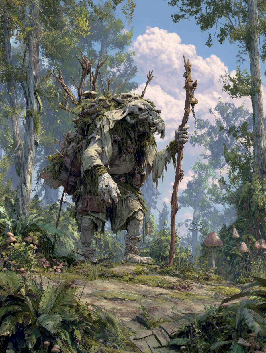 瘦骨嶙峋的苦行者在森林中斋戒 --ar 3:4 --v 7 --stylize 100 --fast --no 水印