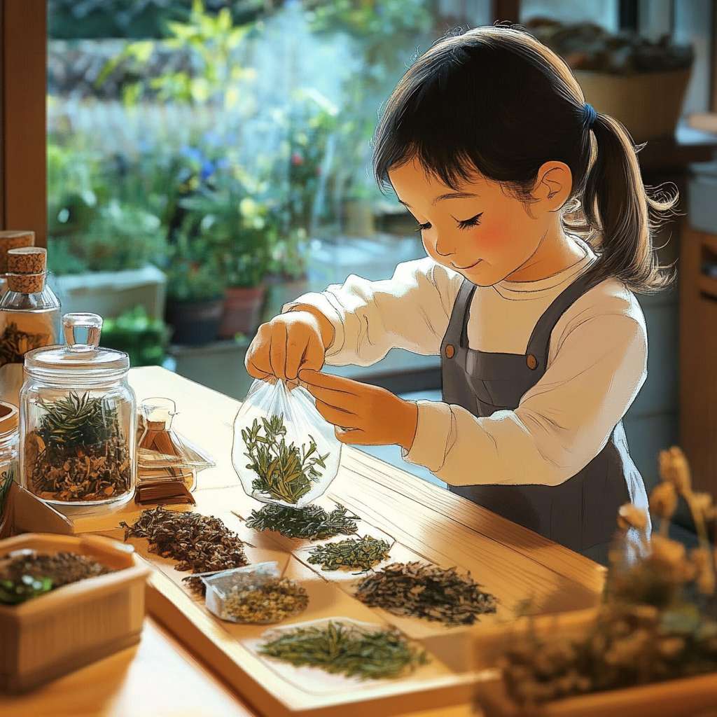https://img-xpc-mj0.xpccdn.com/prod/txt2img/c580c378-2dc3-4098-858f-5158fda253c7/b239ca68-ca14-4189-aebe-bf8164caceff_0_0.png~tplv-5yakomv5zn-auto-v1%3A1024%3A0%3Aq75.jpg 請給我一張小學生製作香草包的吉卜力風格的卡通圖 --ar 1:1 --v 6.1 --stylize 100 --fast --iw 1