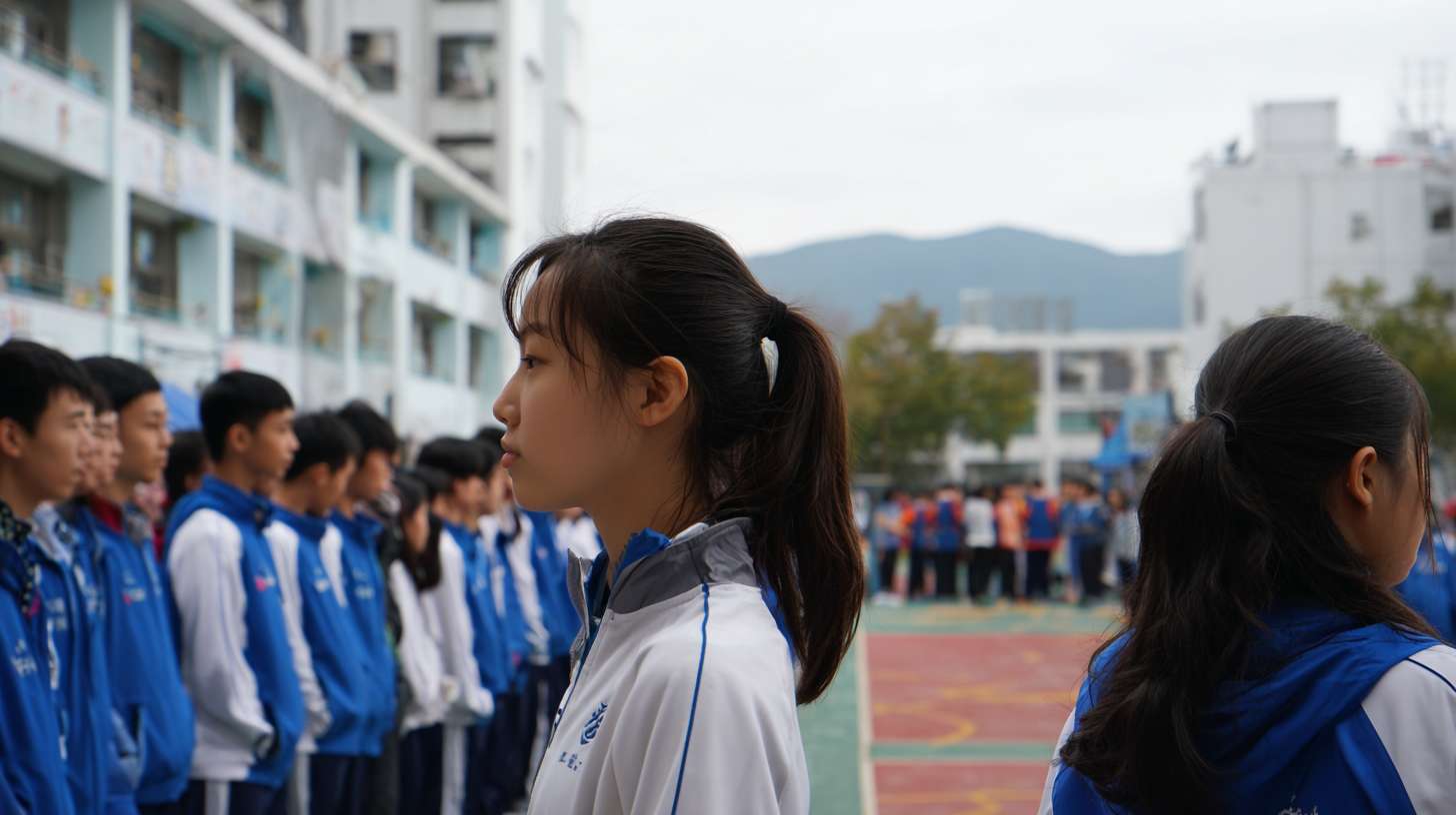 一群学生在操场上跑操，远处一个老师在和一个同学交流 --ar 16:9 --v 7 --stylize 100 --fast --no 水印