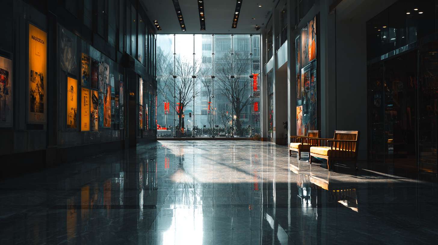 商场室内，一层高度，街景 --ar 16:9 --v 7 --stylize 100 --fast --no 水印