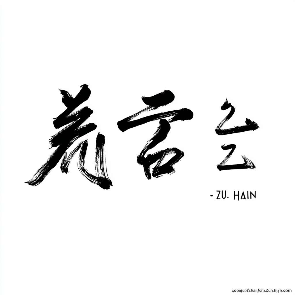 设计“朱奇涵”的签名，设计思路：

“朱”：将“朱”字的“木”字旁和“丿”进行连笔，形成一个流畅的起笔。

“奇”：将“大”字的撇捺与“可”的横钩相连，形成一个大的环绕结构。

“涵”：三点水用一条优美的曲线代替，“函”部分简化，与右边的部件自然衔接。

整体：名字三个字的首字母“Z”、“Q”、“H”的形态隐约可见，整体一气呵成，清晰又不失个性。

（请想象这个签名的样子：线条从左至右流畅滑动，“朱”字较小巧，“奇”字舒展，“涵”字收尾稳重，有明确的节奏感。） --ar 1:1 --v 7 --stylize 100 --fast --no 水印