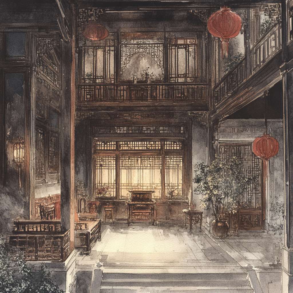 手机用户9165的文生图作品《西游记中高老庄的屋子，古》 - 新片场AI创作