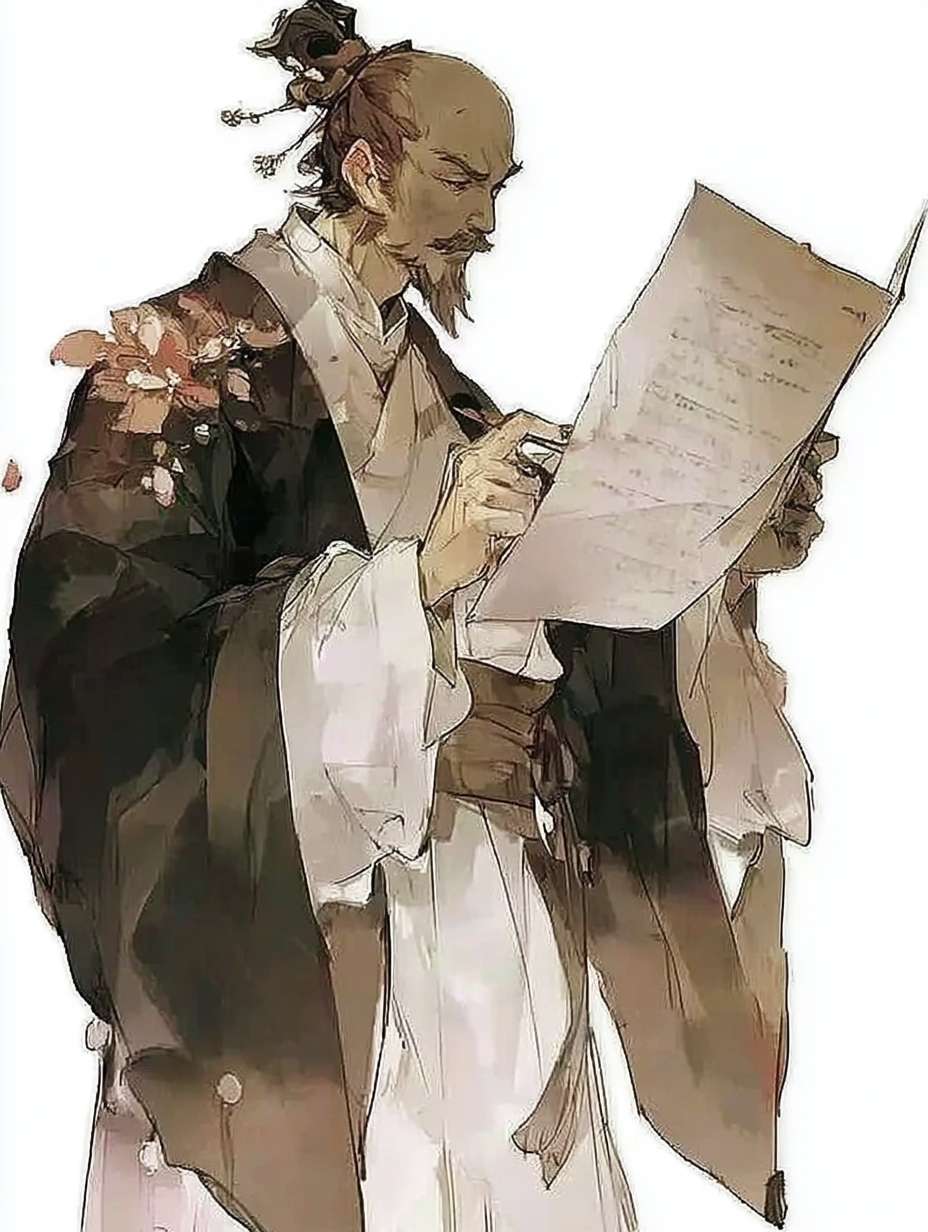 画一个 李斯 文臣 手拿奏折 单独一个男角色  色彩饱满一些 颜色随机 加点蓝色 全身图 --ar 3:4 --v 7 --stylize 100 --fast --sref https://img-xpc-mj0.xpccdn.com/prod/upload/f68c286b-ab9c-42f4-9ab8-b7d904dbd2a6/ee86053f8958c67667af00e65d12ef51.png~tplv-5yakomv5zn-auto-v1%3A1024%3A0%3Aq75.jpg::6 https://img-xpc-mj0.xpccdn.com/prod/txt2img/d57c25a4-5b9d-4403-9762-bb19007e5e65/283f9c65-4dde-41d2-bcf6-2168bea8a377_0_1.png~tplv-5yakomv5zn-auto-v1%3A1024%3A0%3Aq75.jpg::5 --sw 550 --no 水印