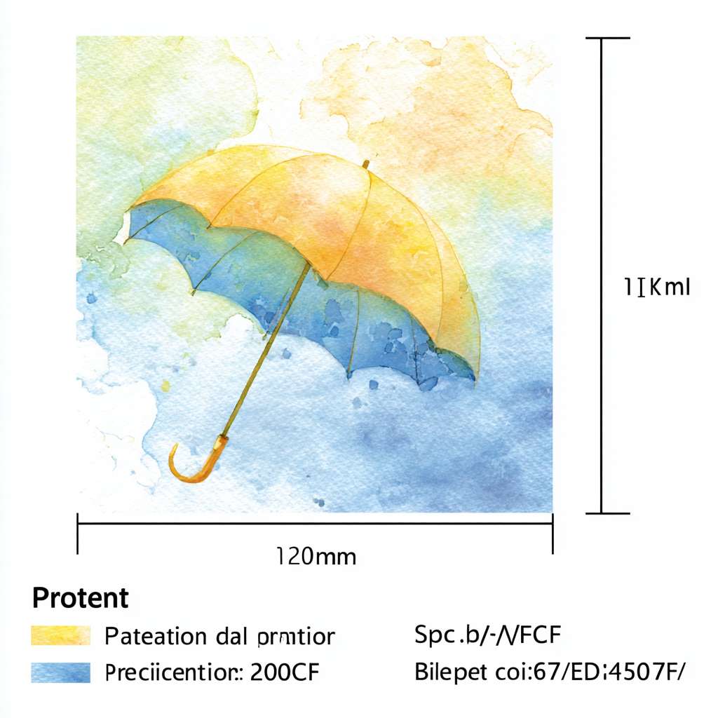 画布:A4 竖版(210×297 mm),300 dpi,出血 3 mm。
背景层(最底层)
径向渐变:从中心 #FFF8E1(暖黄)柔和过渡到边缘 #B3E5FC(雾蓝),再用软刷轻轻扫入少量 #C8E6C9(淡绿)做不规则云朵状晕染,保持明亮。
叠加 15% 颗粒纹理(油画布纹),让颜色带“厚涂”质感但不过度抢眼。
主体层(中上层)
① 伞
位置:画面上 1/3 处居中,伞顶距上边缘约 45 mm。
造型:童趣但简洁——八片圆角伞瓣,瓣尖微圆;每瓣填色 #64B5F6(柔蓝),边缘 2 pt 描边 #FFEC3D(暖黄),瓣与瓣之间留 1 mm 空隙,显得透气。
伞柄:奶白色 #FFFCF5,线条圆润,尾部画一颗 6 mm 的淡黄色小星星,增加童趣。
体积:在伞的左下侧加 20% 不透明度的柔蓝阴影,右下侧加 10% 不透明度的暖黄反光,营造油画厚涂的“厚”感。
② 手
位置:伞正下方,双手合围成“捧”形,手指微微弯曲,整体呈倒三角构图,与伞形成“保护罩”。
比例:大手(成人)手指占画面宽度 60%,小手(2-3 岁)只占大手 45%,突出“守护”。
颜色:大手用 #FFDBB4(温暖肤色),小手用 #FFDFC4(稍浅),指缝与关节处用 30% 透明度的 #E6A88C 轻扫暗部,再叠 10% 透明度的 #FFEC3D 做边缘光,呈现油画笔触感。
细节:指甲不画,避免写实;手腕消失在画面下边缘,让视觉更聚焦。
文字层(最上层)
主标题「守护童心,与爱同行」
字体:思源黑体 Heavy,字距加 20,全大写;填充 #1A237E(深海蓝),叠 5% 纹理;外描 2 pt #FFEC3D 提升醒目度。
位置:画面下 1/4 处居中,底边距 25 mm。
副标题「用心撑起保护伞,让每个孩子都出彩」
字体:思源黑体 Regular,字距加 10,大小为主标题的 55%;颜色 #0D47A1(比主标题稍亮),无描边。
位置:主标题下方 8 mm 处居中。
整体微调
在伞顶部加 3 条 30% 不透明度的暖黄“阳光射线”,呈 15° 扇形向下,强化“希望”感。
整个画面再叠 8% 的淡黄色柔光层,统一色调,确保“明亮”而非“灰旧”。 --ar 1:1 --v 7 --stylize 100 --fast --no 水印