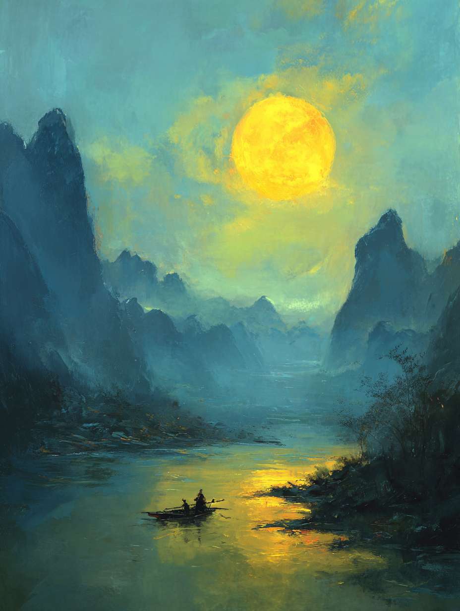 中秋节月亮水彩黄色系背景图 --ar 3:4 --v 7 --stylize 100 --fast --no 水印