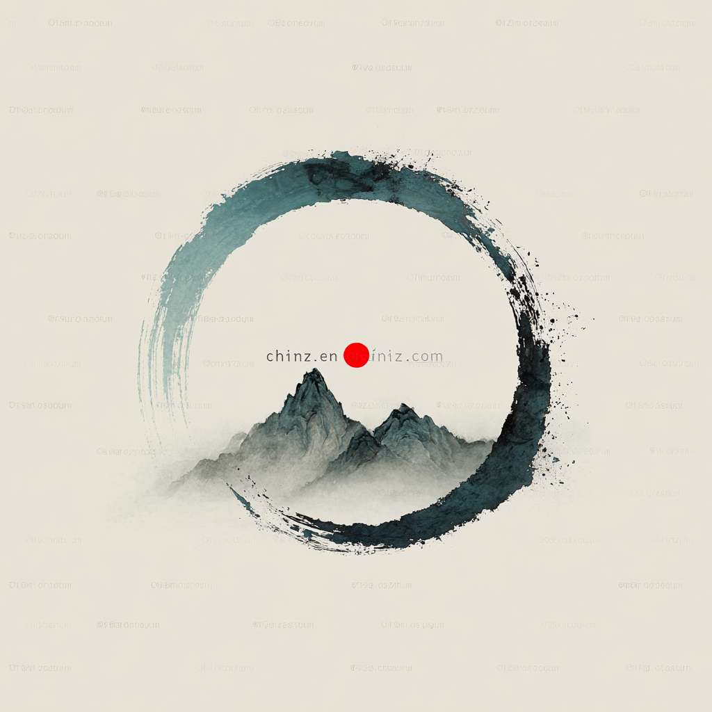 "Circular logo, a minimalist ink-wash Tai Chi symbol in cyan and black, surrounded by faint mountain silhouettes, red dot in Tai Chi center, white background, Chinese Zen style, clean and serene, no text, high resolution, vector style" --ar 1:1 --v 7 --stylize 100 --fast