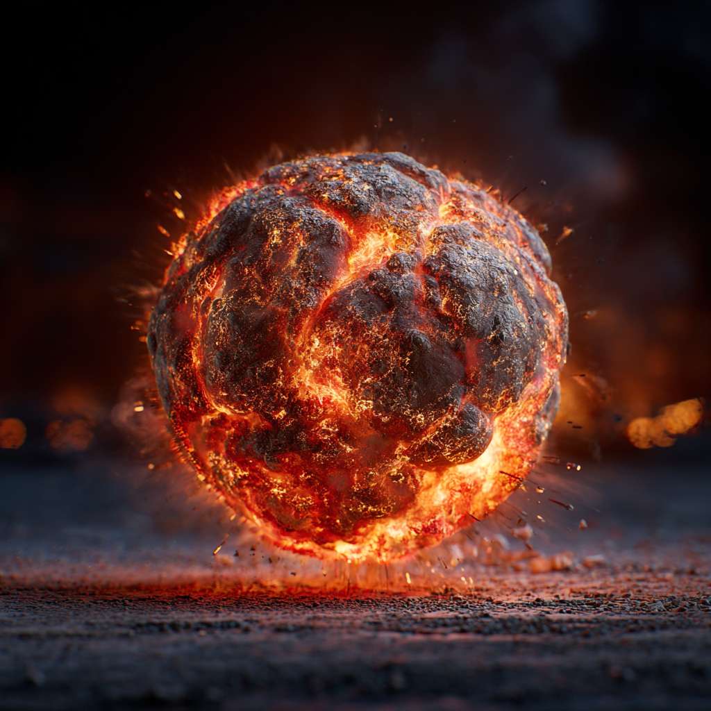一颗像素火球  从发射到爆炸  逐帧制作 --ar 1:1 --v 7 --stylize 100 --fast --no 水印