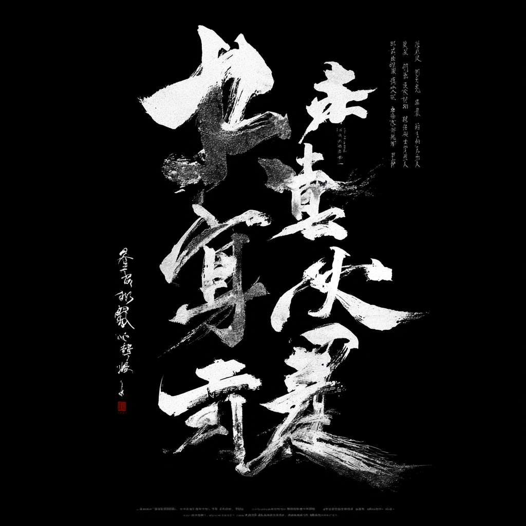 黑底白字，“香炉山国家森林公园”，毛笔书法字体，劲健有力，行书，笔意古朴，标题设计，富有张力 --ar 1:1 --v 7 --stylize 100 --fast --no 水印