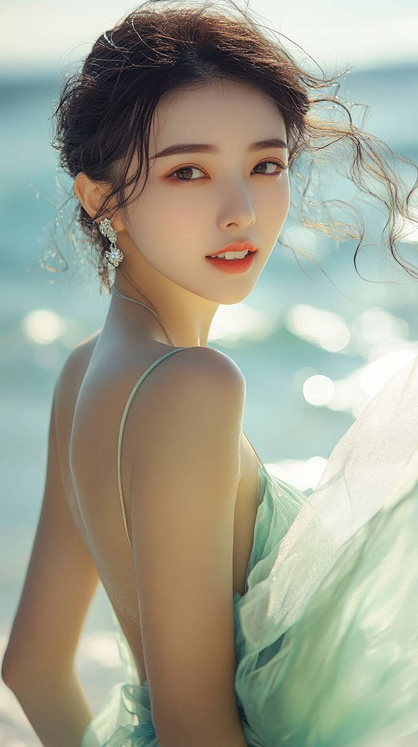 Beauty, girl, cute, fine skin, smile, full-body, thin, sexy, outdoor, high resolution, professional photograph --ar 9:16 --v 6.1 --stylize 100 --fast