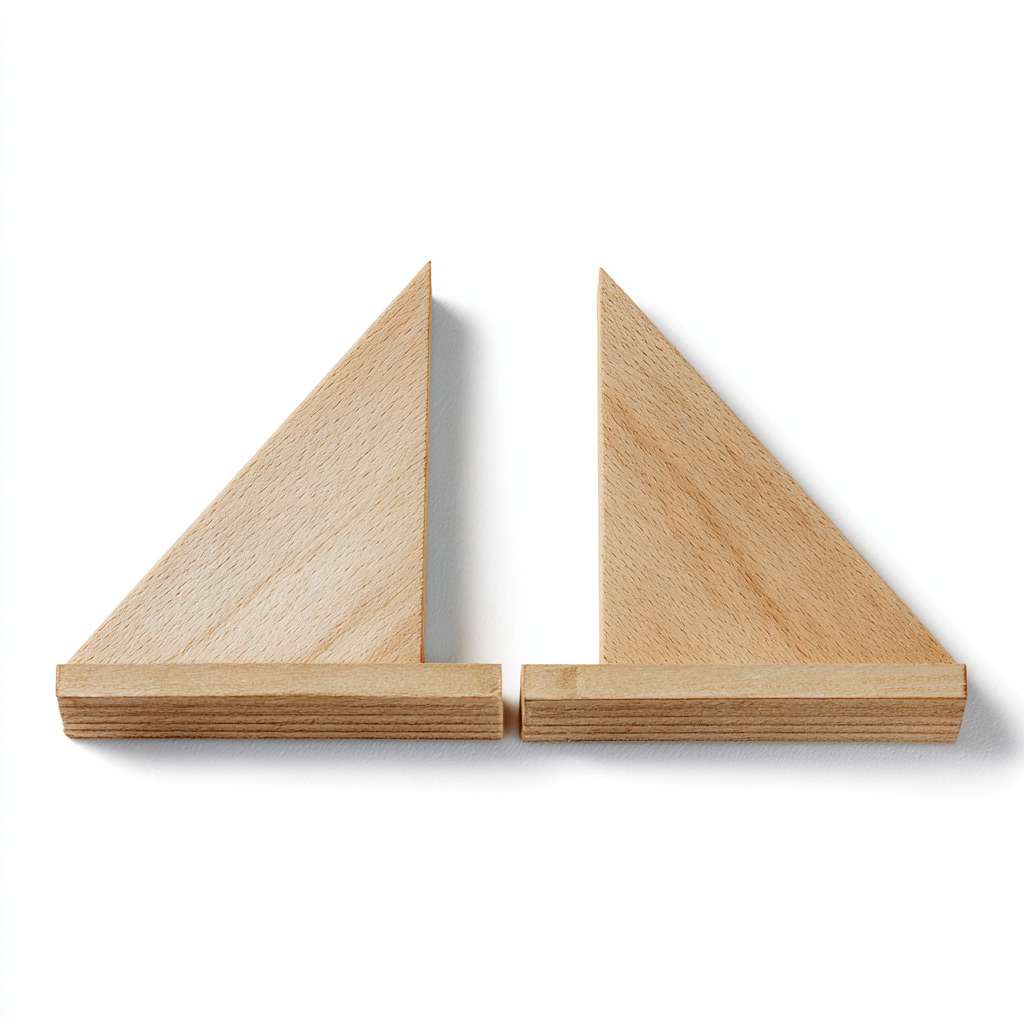 只需要简单的线段，两个独立等腰三角形两个角挨着平放在下面，一个等腰三角形左边的角挨着下面左边的三角形的顶点，右边的角挨着下面右边的三角形的顶点在上面，组成一个新的等腰三角形 --ar 1:1 --v 7 --stylize 100 --fast --no 水印