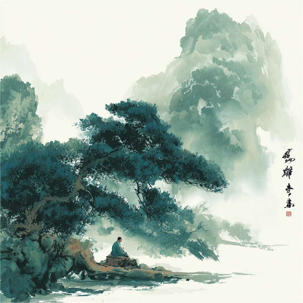 高级美学，要求画面中必须要有一个明亮且大面积的墨绿色主体，可以是是人也可以是物，构图大胆 --ar 1:1 --v 7 --stylize 100 --fast --no 水印
