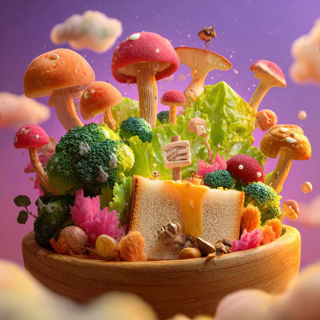 膳食纤维扫除身体多余的胆固醇，卡通风格 --ar 1:1 --v 7 --stylize 100 --fast --no 水印