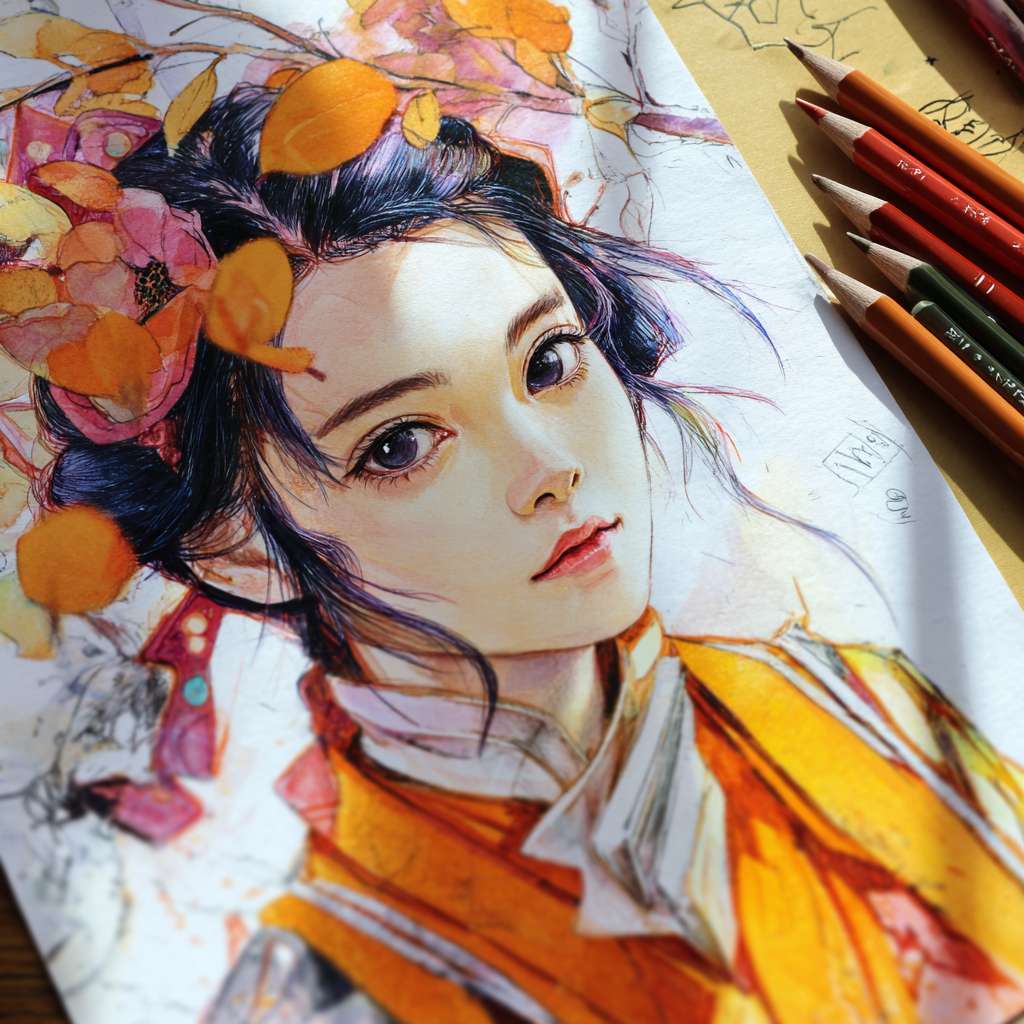 生成一张弥豆子图片 --ar 1:1 --v 7 --stylize 100 --fast --no 水印