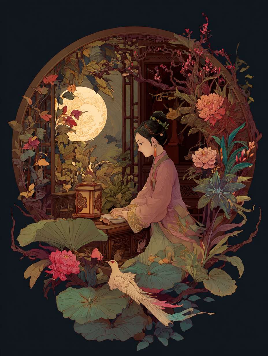 中秋节 --ar 3:4 --v 7 --stylize 100 --fast --no 水印