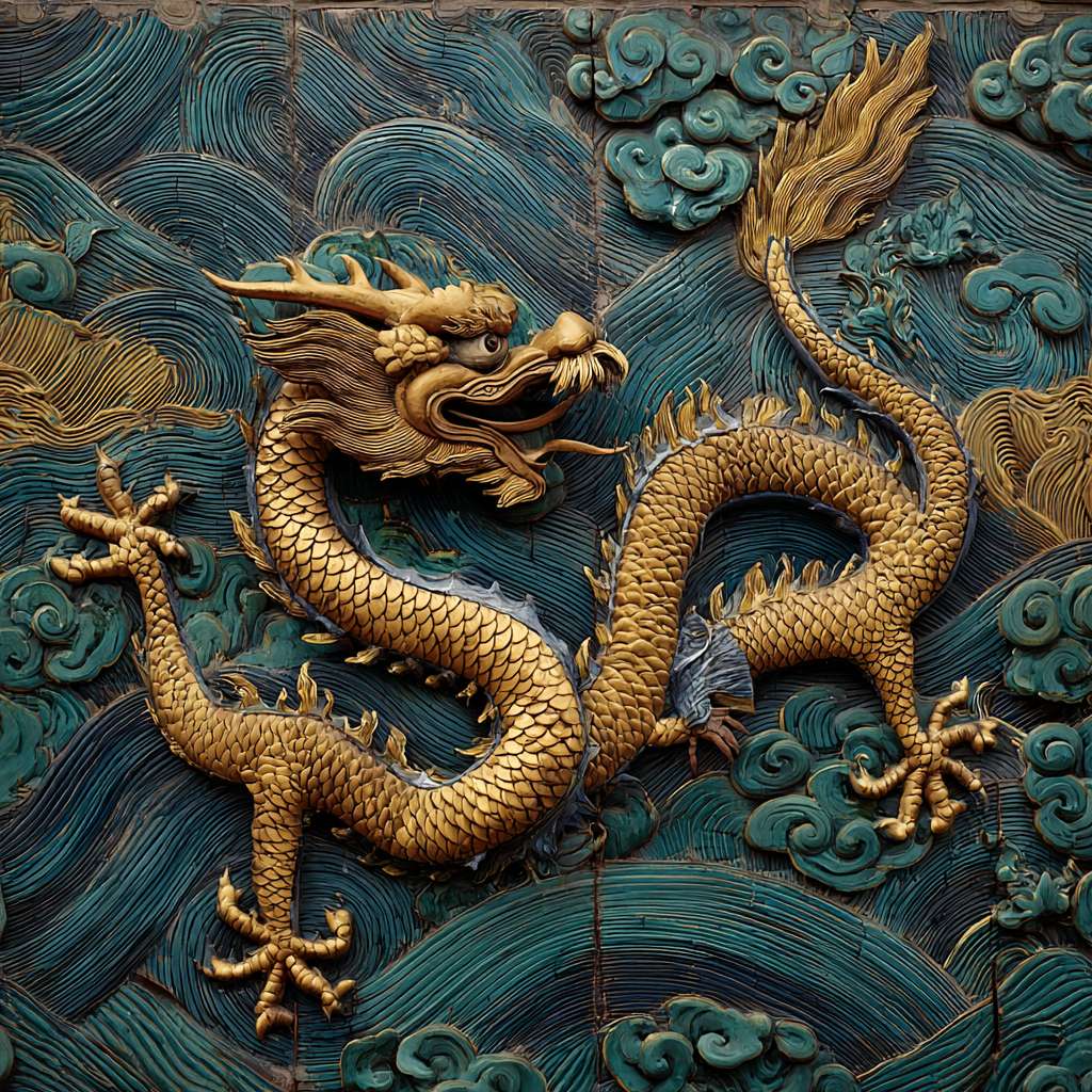 生成一张中国的龙 --ar 1:1 --v 7 --stylize 100 --fast --no 水印