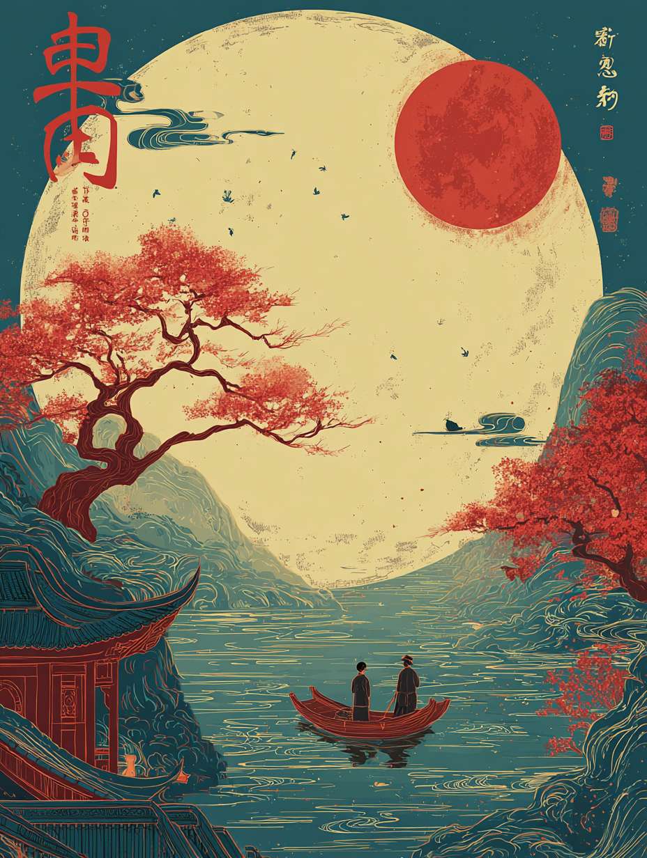 中秋节海报 --ar 3:4 --v 7 --stylize 100 --fast --no 水印