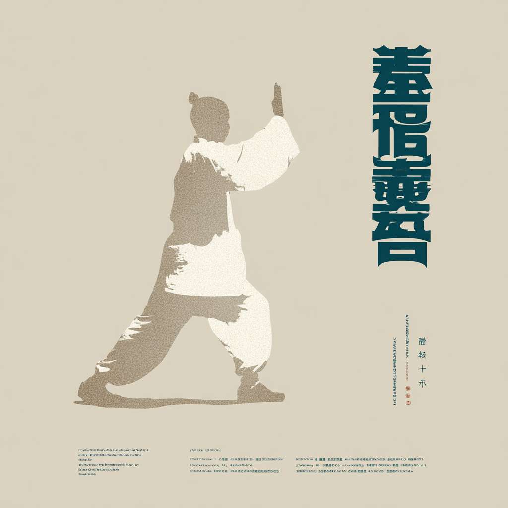 "Horizontal image, pure beige background, left side: white silhouette of a person doing Ba Duan Jin posture 'Holding the Sky', right side: vertical Chinese text '正念国学 · 养心之道' in dark cyan, small subtext below, minimalist Chinese style, 1200x600 pixels" --ar 1:1 --v 7 --stylize 100 --fast --no 水印