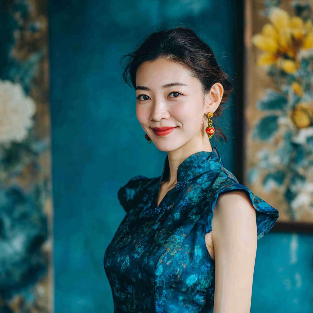 高级美学，要求画面中必须要有一个明亮且大面积的墨绿色主体，可以是是人也可以是物，构图大胆 --ar 1:1 --v 7 --stylize 100 --fast --no 水印