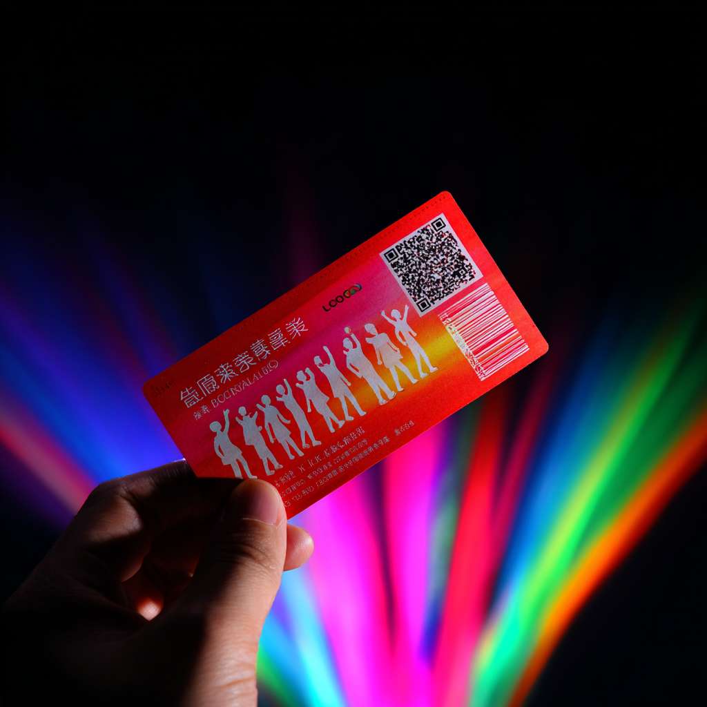 一只手从画面下方举起一张“中国福利彩票”红票，票背面的条形码位置射出七道半透明彩虹光束，光束在顶部交织成“公益场景”——老人、孩子、残疾运动员微笑剪影；彩虹同时形成“福彩LOGO”负形，一眼识别。 --ar 1:1 --v 7 --stylize 100 --fast --no 水印