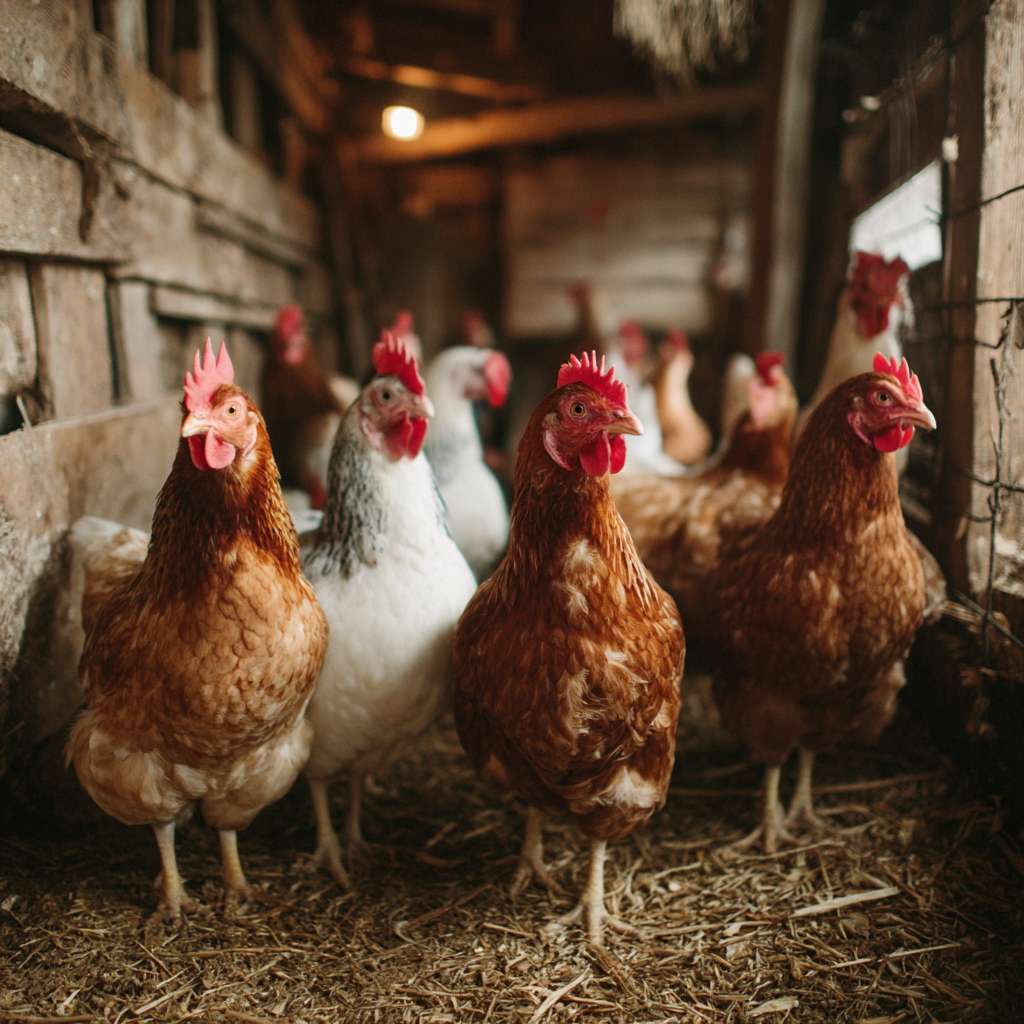 农场里有20只鸡，卖掉了2只，还剩余几只 --ar 1:1 --v 7 --stylize 100 --fast --no 水印