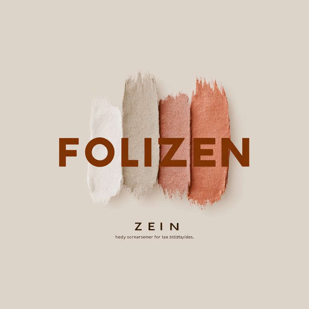 "FOLIZEN" in hybrid font: "FOLI" with organic brush texture, "ZEN" in crisp sans-serif, seamless transition at "I-Z", tagline vertically stacked right-aligned in light gray, terracotta (#E07A5F) accent on first "E" --ar 1:1 --v 7 --style raw --stylize 100 --fast --no illustrations
