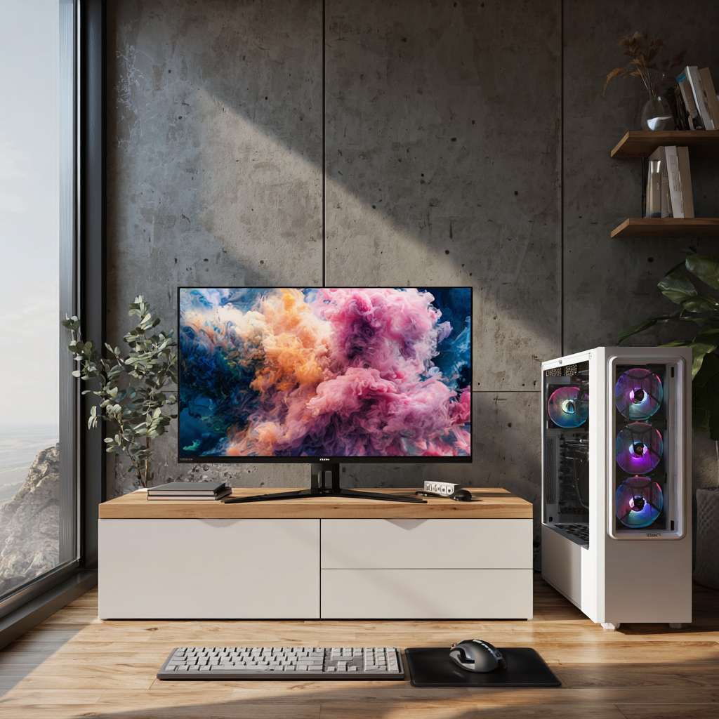 一张联想品牌电脑的海报 --ar 1:1 --v 7 --stylize 100 --fast --no 水印