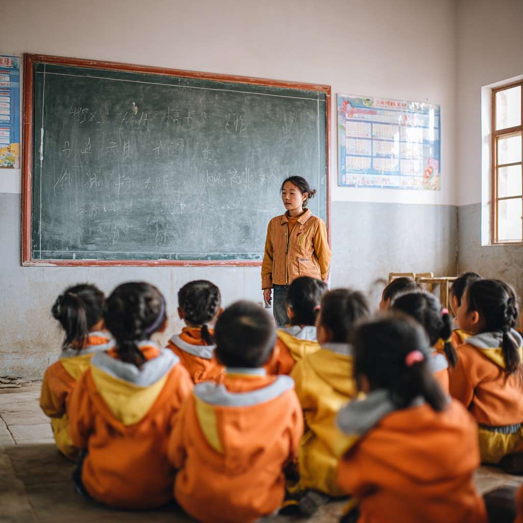 甘肃省居集中心小学校 --ar 1:1 --v 7 --stylize 100 --fast --no 水印