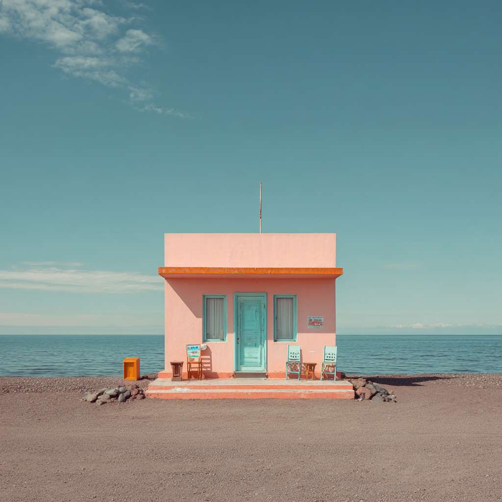 海边酒店 --ar 1:1 --v 7 --stylize 100 --fast --no 水印