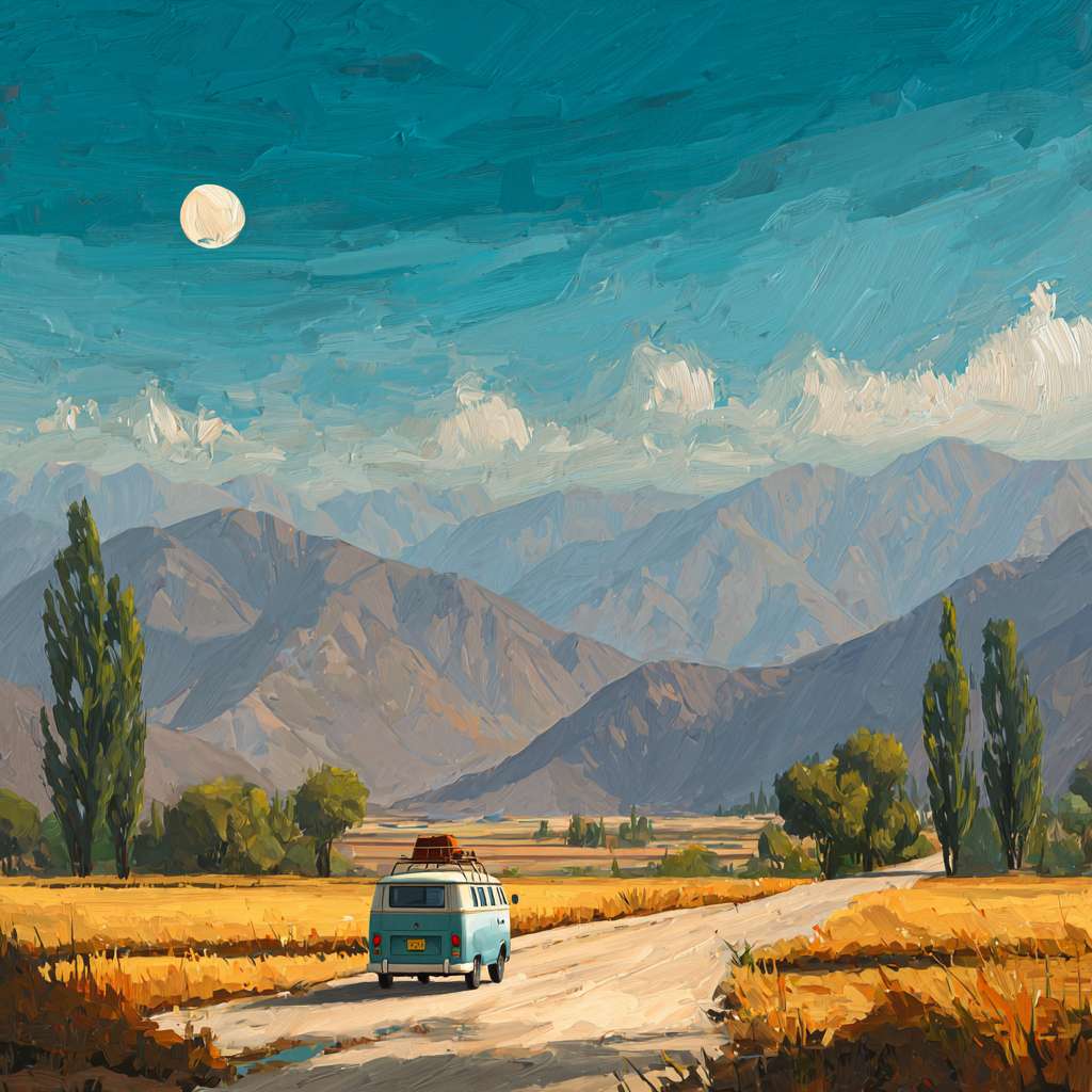 远景	航拍		车在乡间小路行驶 --ar 1:1 --v 7 --stylize 100 --fast --no 水印