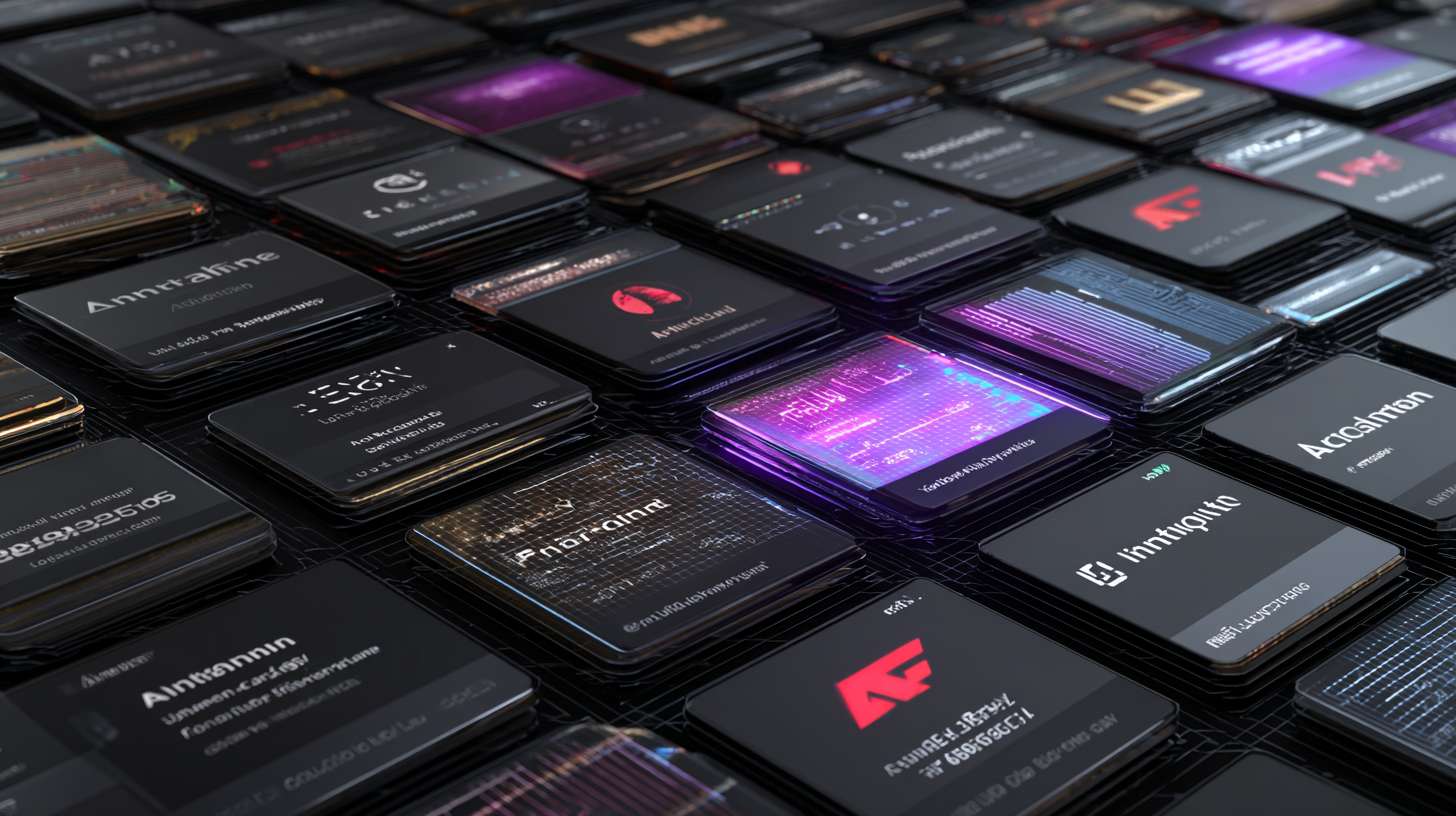 "Animate 75+ AI accelerator cards (Nvidia, Kunlun, Suiyuan, etc.) rising from the ground like tiles. Each card displays a unique logo and technical specs in floating text. Add a grid overlay with dynamic resource allocation bars." --ar 16:9 --v 7 --stylize 100 --fast