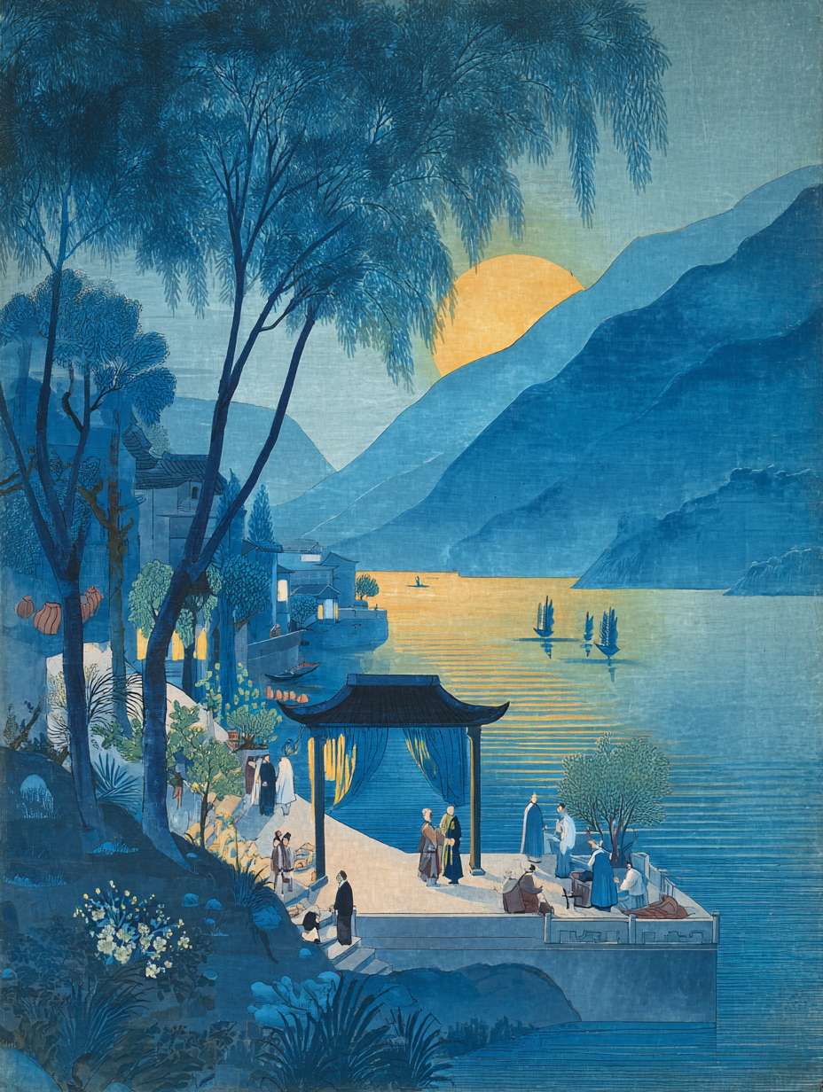 中秋节海报背景图 --ar 3:4 --v 7 --stylize 100 --fast --no 水印