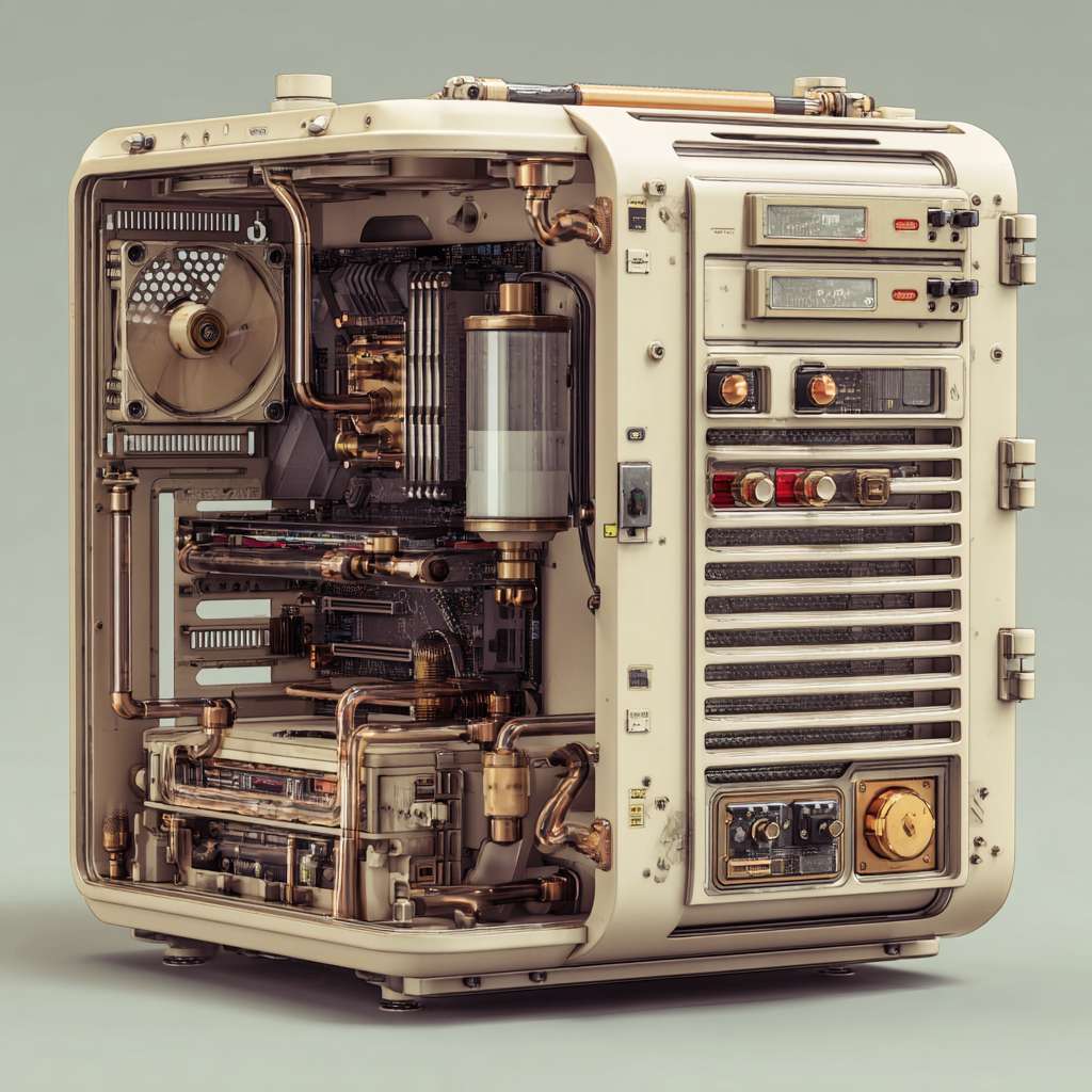 把这个机箱融入整体里 --ar 1:1 --v 7 --stylize 100 --fast --no 水印