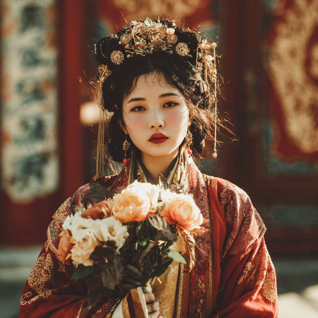 宫女皇宫异能 --ar 1:1 --v 7 --stylize 100 --fast --no 水印