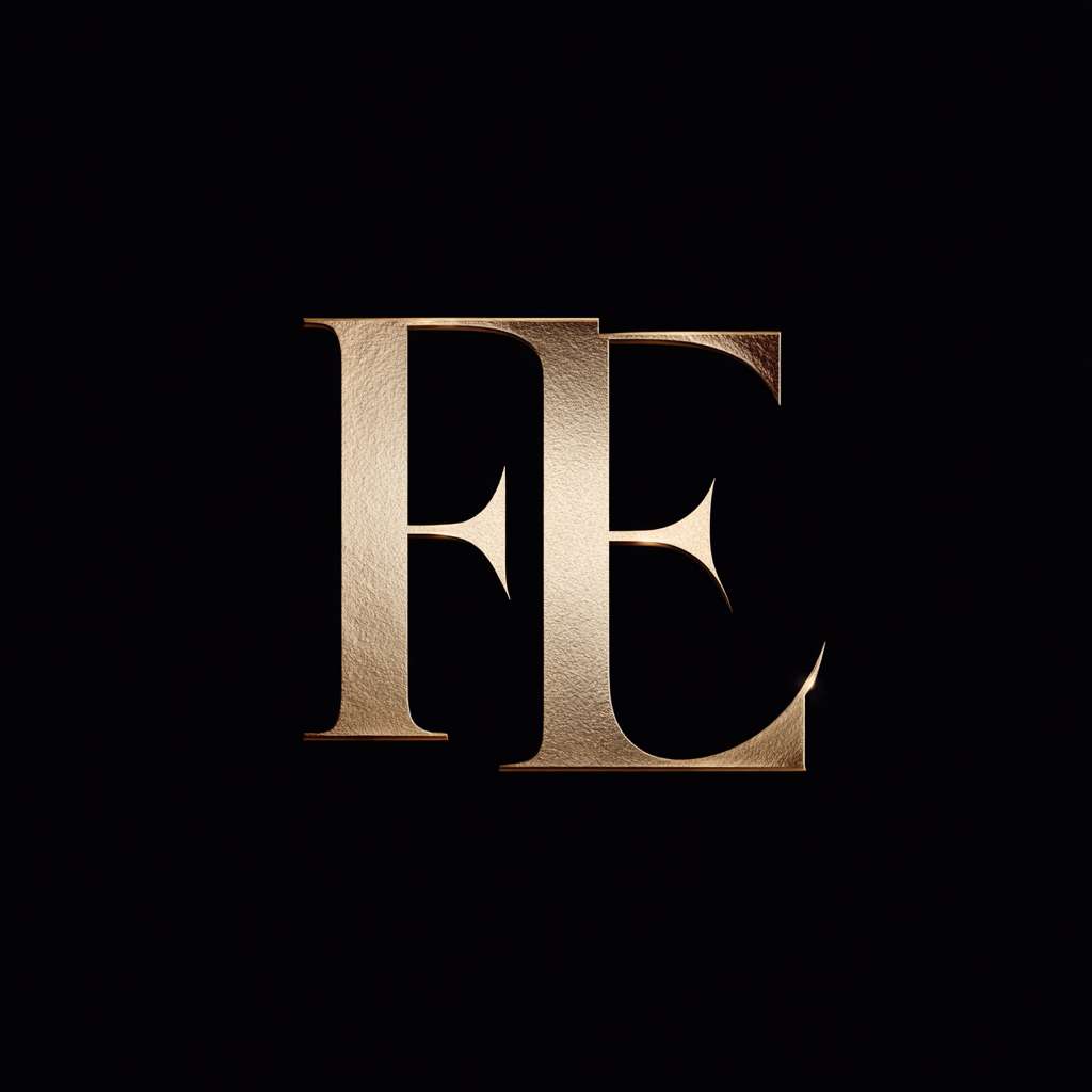 国际大牌女装LOGO 使用字母FE组合 --ar 1:1 --v 7 --stylize 100 --fast --no 水印