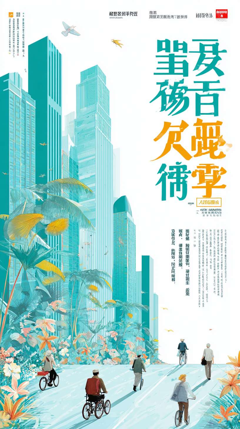 生成一张竖版海报，主题是‘无障碍城市，让爱无阻’，风格清新明亮 --ar 9:16 --v 7 --stylize 100 --fast --no 水印