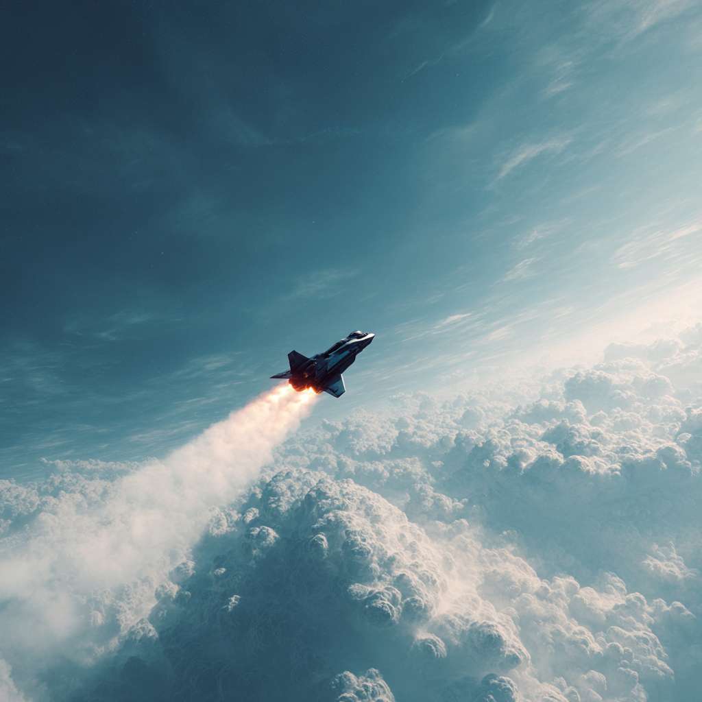 火箭方向浩瀚无垠太空 --ar 1:1 --v 7 --stylize 100 --fast --no 水印