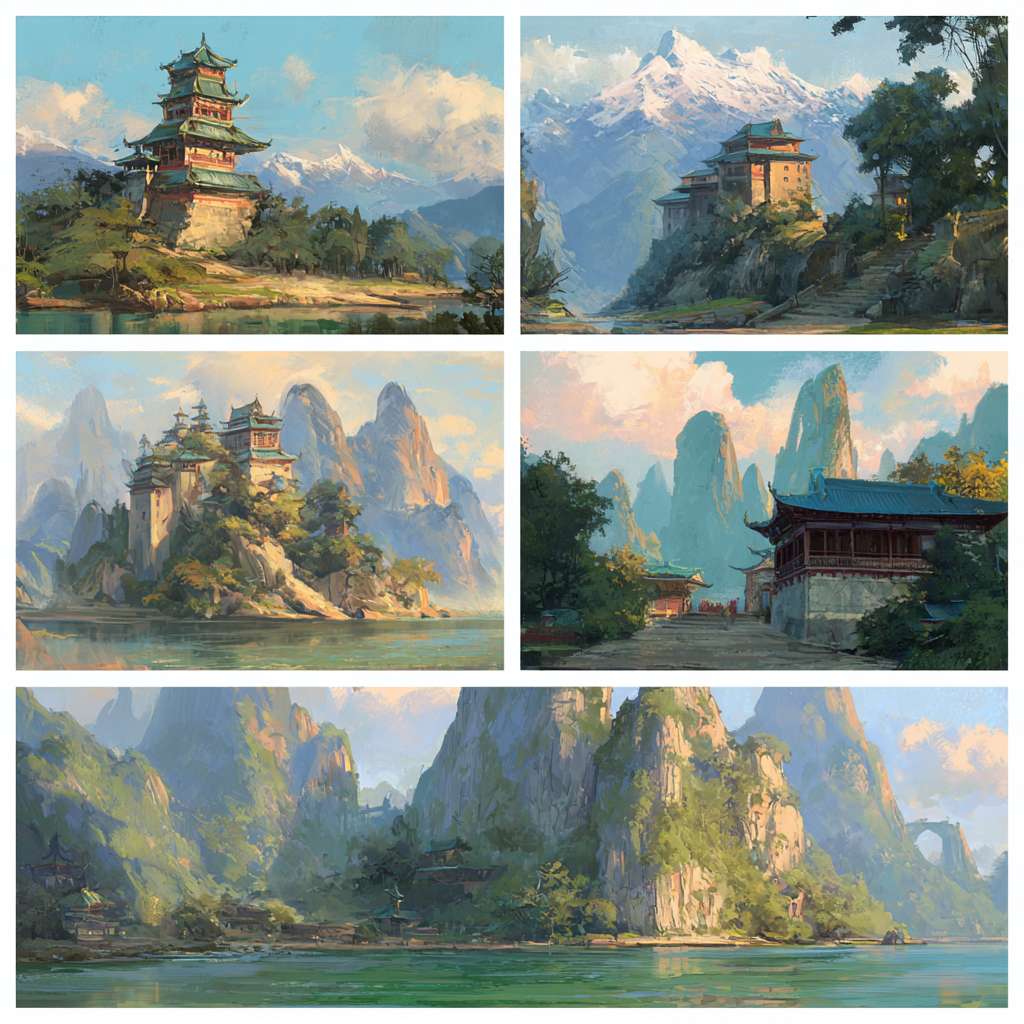 鄱阳手工面，给我设计5张主图 --ar 1:1 --v 7 --stylize 100 --fast --no 水印
